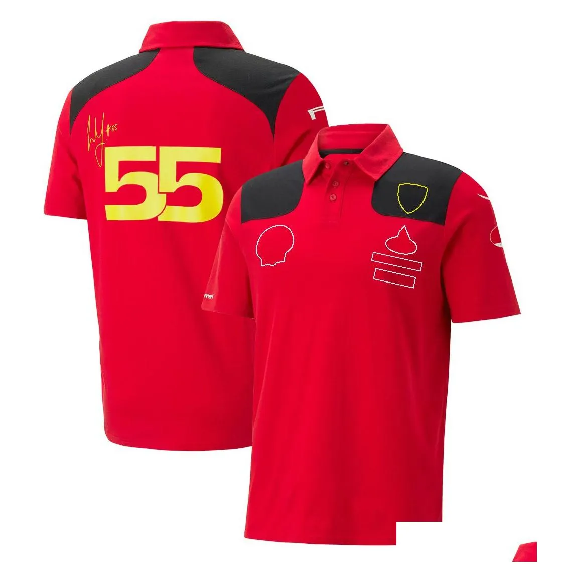 Erkek ve Kadınlar Yeni T-Shirts Formula 1 F1 Polo Giyim Üst Motosiklet Kıyafetleri En Çok Ürün Forma Kırmızı Takım Yarış Takım Takım Kıyafetleri Kısa Kol TP1D