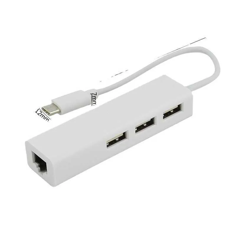 Novo USB Ethernet Tipo C -C 3.1 a 3.0 Hub LAN RJ45 Adaptador de rede para MacBook US