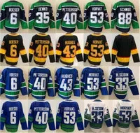 Men Ice Hockey 53 Bo Horvat Jersey 6 Brock Boeser 40 Elias Pettersson 43 Quinn Hughes 35 Thatcher Demko 22 Daniel Sedin 33 Henrik 10 Pavel B