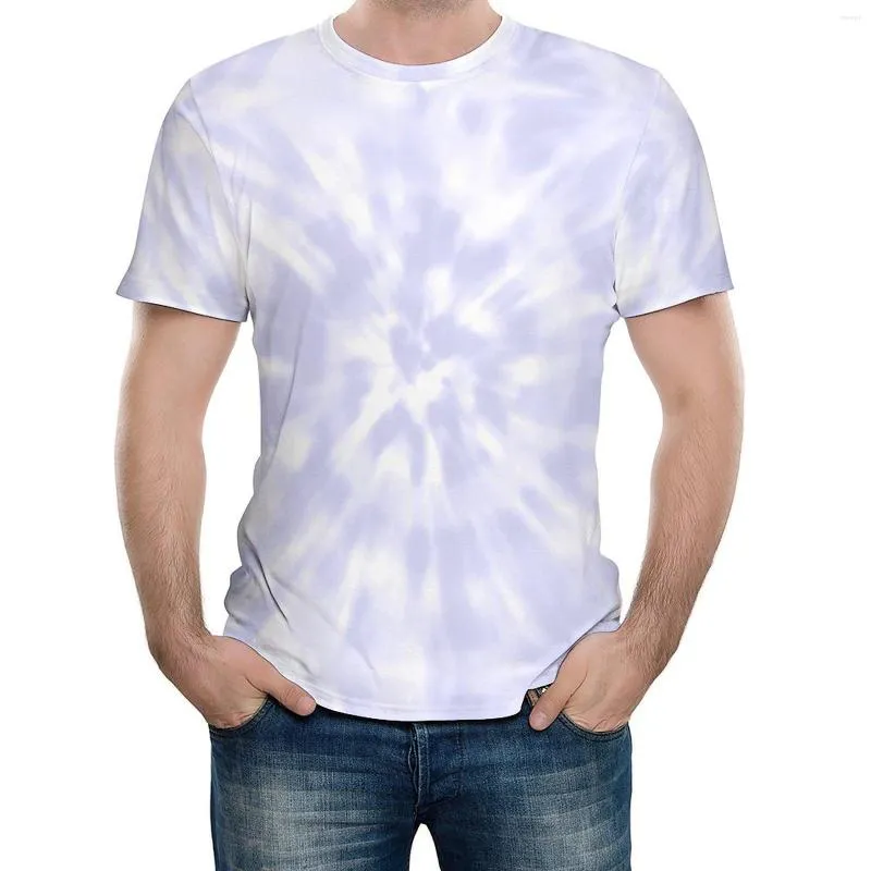 T-shirts pour hommes, teinture par nouage lilas, qualité supérieure, haut voyage, taille européenne