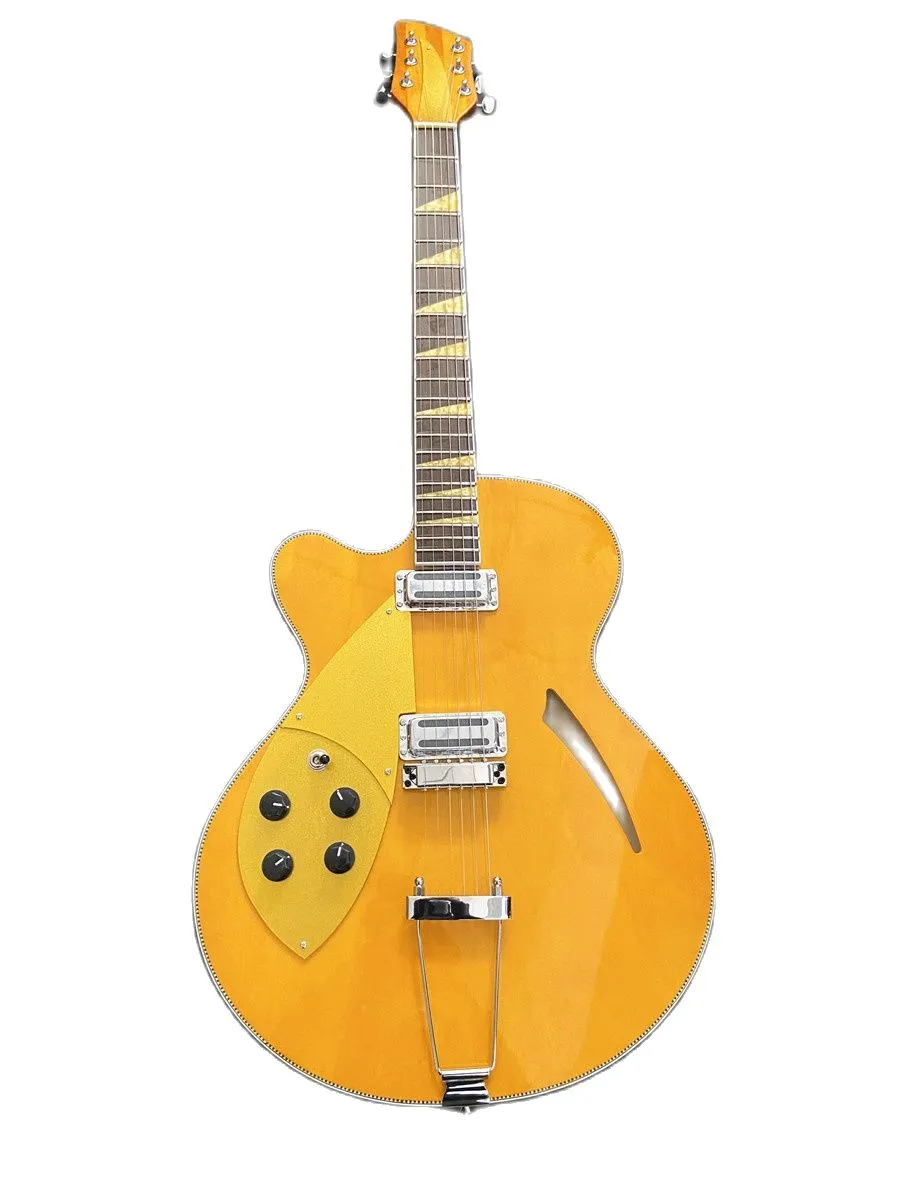 クラシック360黄色のラッカー付きセミホローエレクトリックギタークロムハードウェア