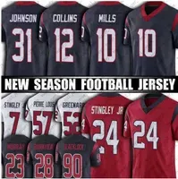 Football Jersey ''Texans''10 Davis Mills 28 Rex Burkhead 35 Grayland Arnold 29 M.J. Stewart 88 Akins 7 Ka'imi Fairbairn 31 Dameon Pierce 24 Derek Stingley Jr.