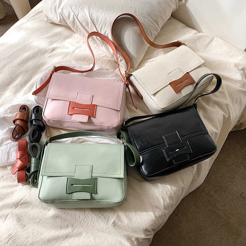 Sacos de crossbody de ombro colorido de contraste HBP para mulheres novas bolsas de moda de tendência de primavera de couro pu.