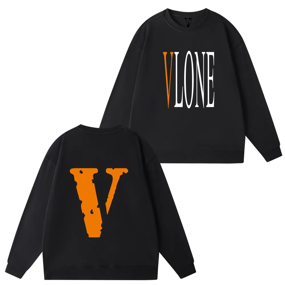 Sweat à capuche homme VLONE pull homme automne et hiver 2023 amoureux décontracté manches longues col rond haut noir pull sport femme