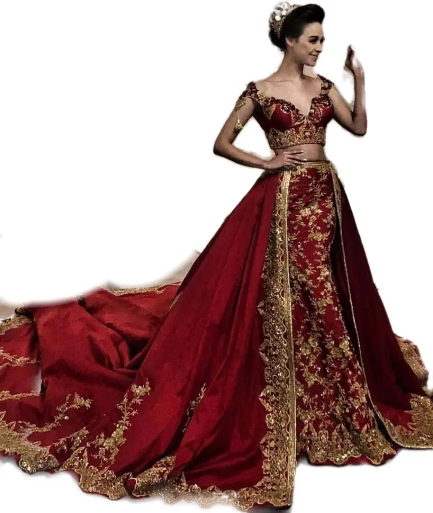 Abito Da Sera A Sirena Rosso Indiano Con Strascico Staccabile Sexy