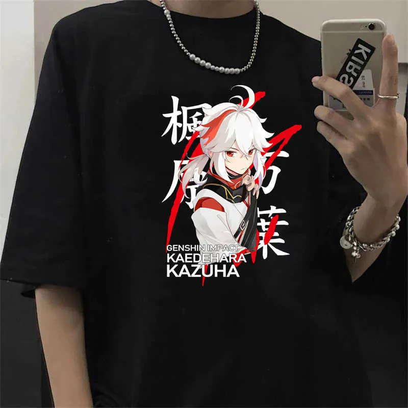 T-shirts pour hommes Dessin animé Genshin Impact T-shirt Hommes Kawaii Hu Tao T-shirts graphiques Xiao Genshin T-shirt Unisexe Hip Hop Tops Harajuku Tshirt Mâle G230309