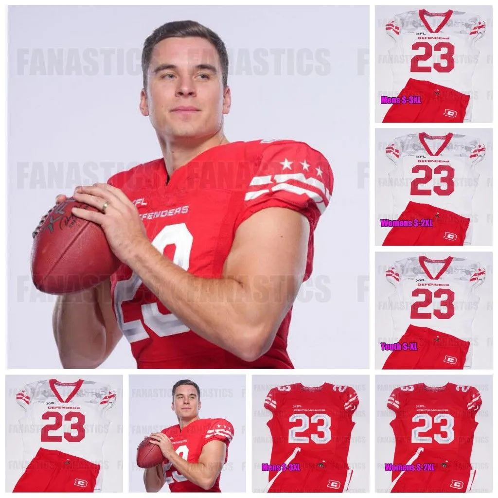 CUSTOM XFL 2023 DC Defenders Football Jerseys Daniel Whelan Chris Blair