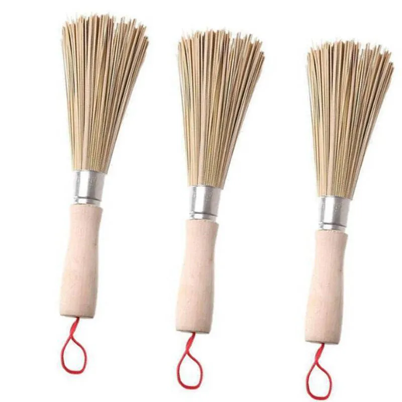 Kitchen pot wash Bamboo brush Clean stove top pot wash brush