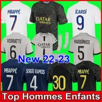 2022 2023 soccer jerseys 4TH MBAPPE 7 HAKIMI SERGIO RAMOS WIJNALDUM 22 23 PSGs Maillots football shirt men kids kit set with socks uniform