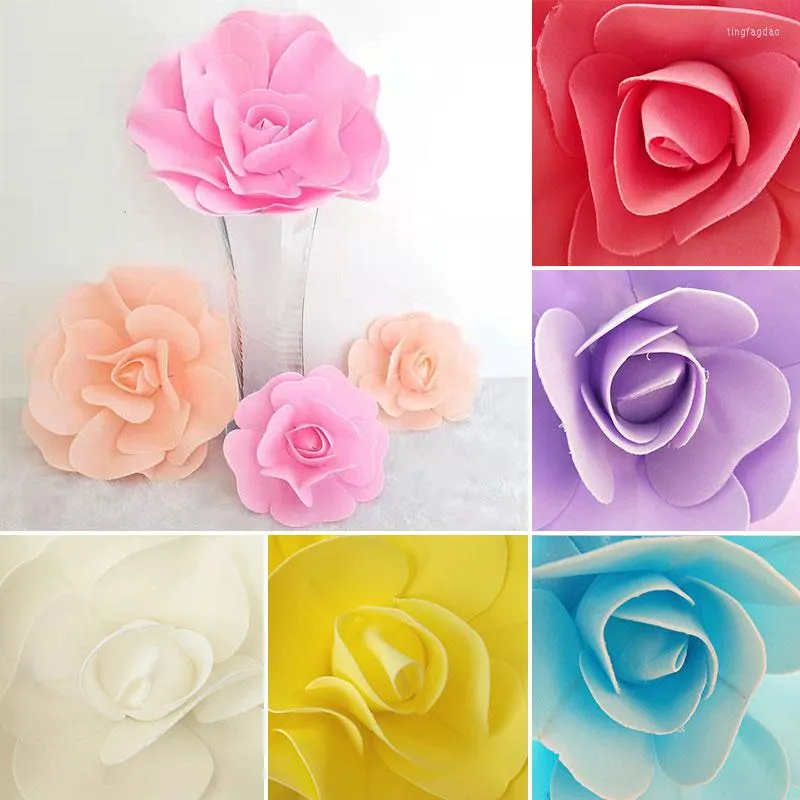 Decoratieve bloemen 1 pc Fleur Rose Flower Pe Foam Wall Backdrops Decor kunstmatig groot groot