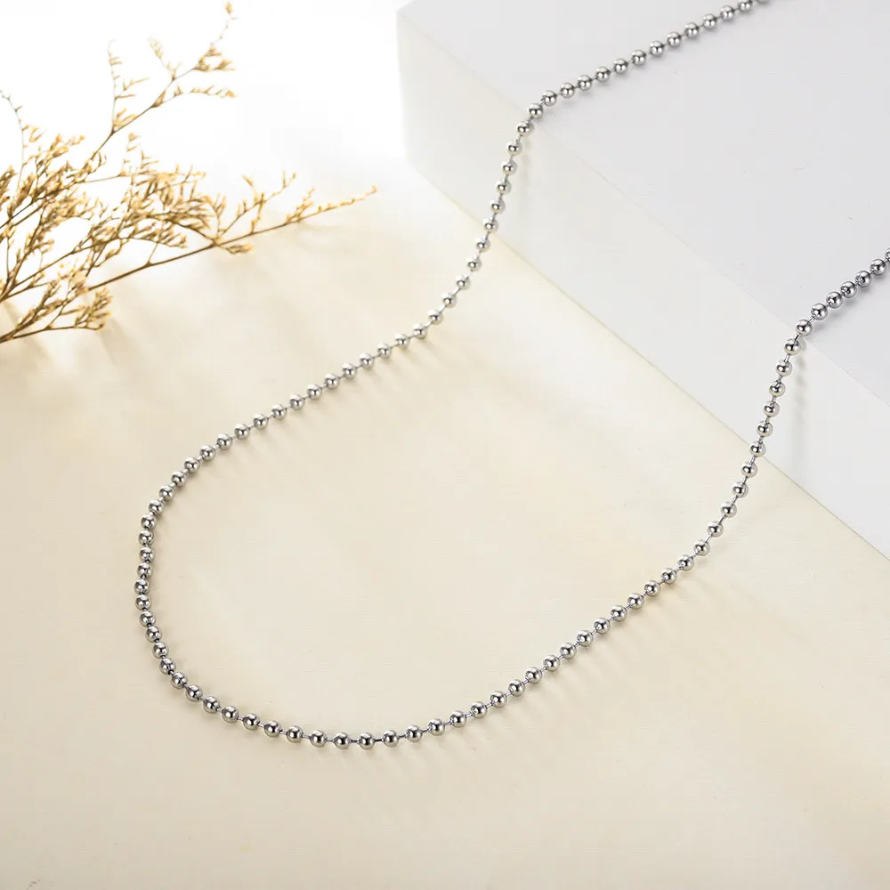 BlackAmazement Edelstahl Kette Halskette Kugelkette Silber Große