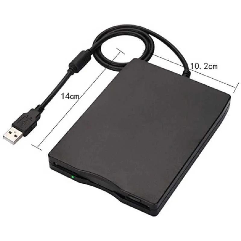 Unidad de disquete de plástico FDD de 1,44 M, disco externo, accesorios de ordenador de oficina, interfaz USB negra, Plug and Play portátil duradero para el hogar