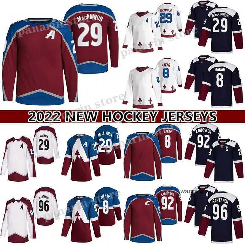 Custom Hockey Jerseys 29 Nathan Mackinnon Jersey 8 Cale Makar 96 Mikko Rantanen 92 Gabriel Landeskog Reverse Retro Hockey Jerseys Player Wea