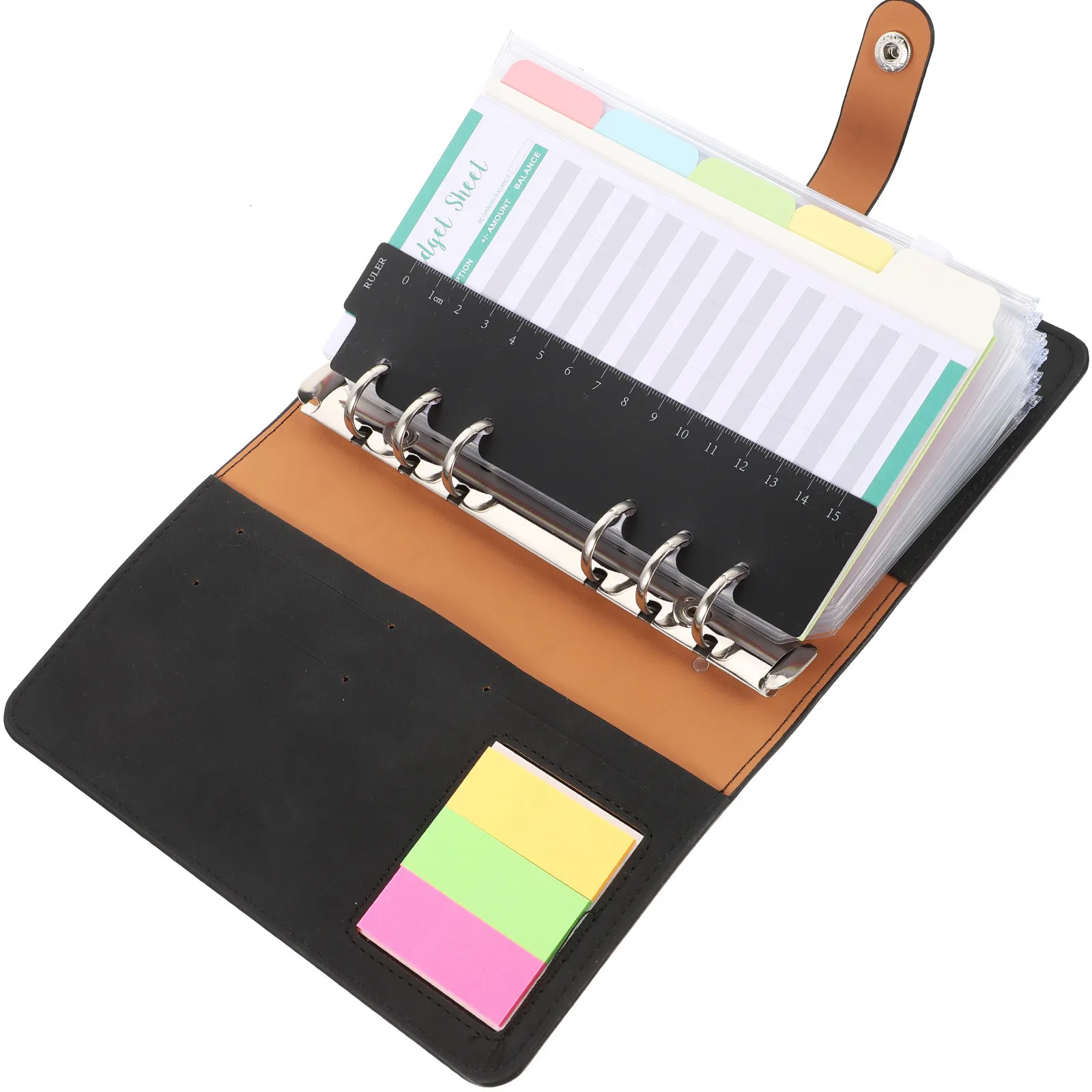 Pu Leather Binder Zipper Money Saving Envelope A7 Flip Budget Planner  Notebook Cover Folder Agenda Stationery Supplies Organizer