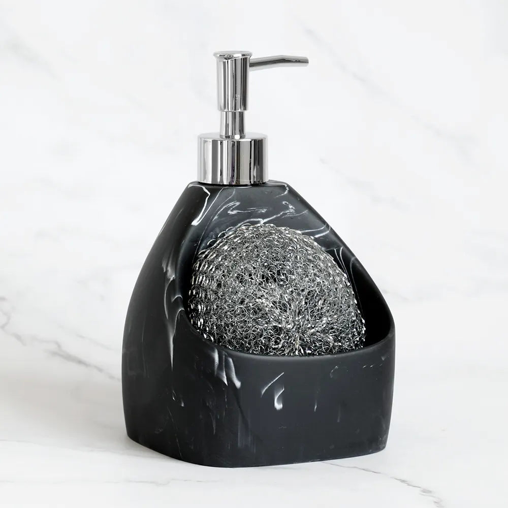 Vloeibare zeepdispenser 400 ml pomp opnieuw vulbare schaal voor keuken badkamer wasruimte zwart en wit 230308