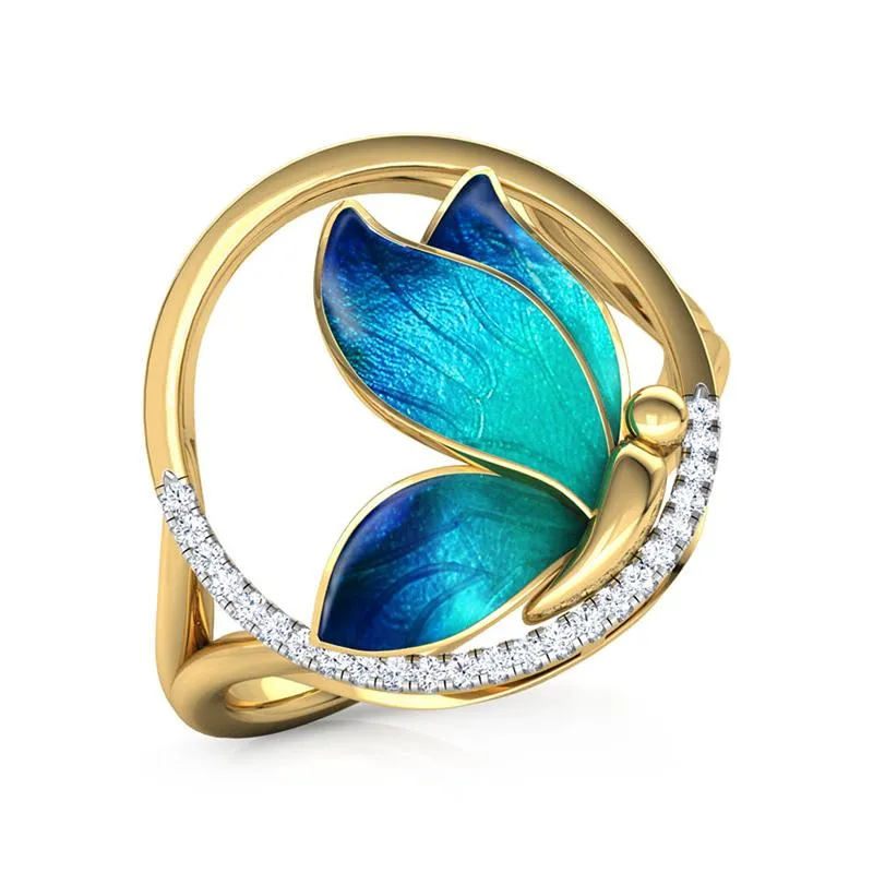 Fedi nuziali Creative Butterfly Personality Ring Fashion Lady Engagement Weddin Bands Gioielli per le donne Regalo di anniversario