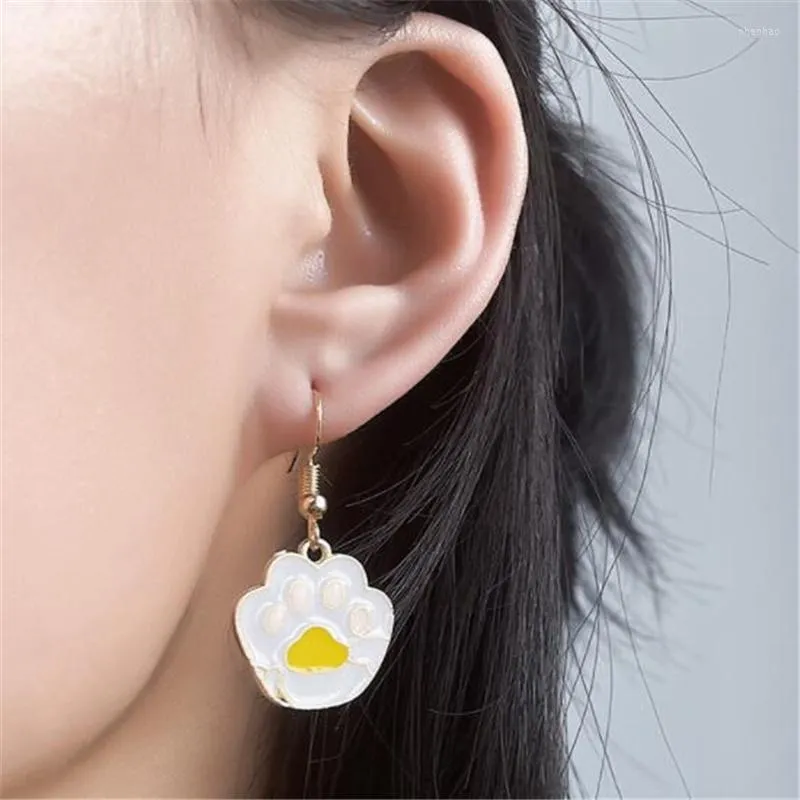 Dangle Earrings Creative Fashion Cartoon Cute Dripping Oil Dog Gold Color Ear Hook Girls Women's Jewelry Gifts