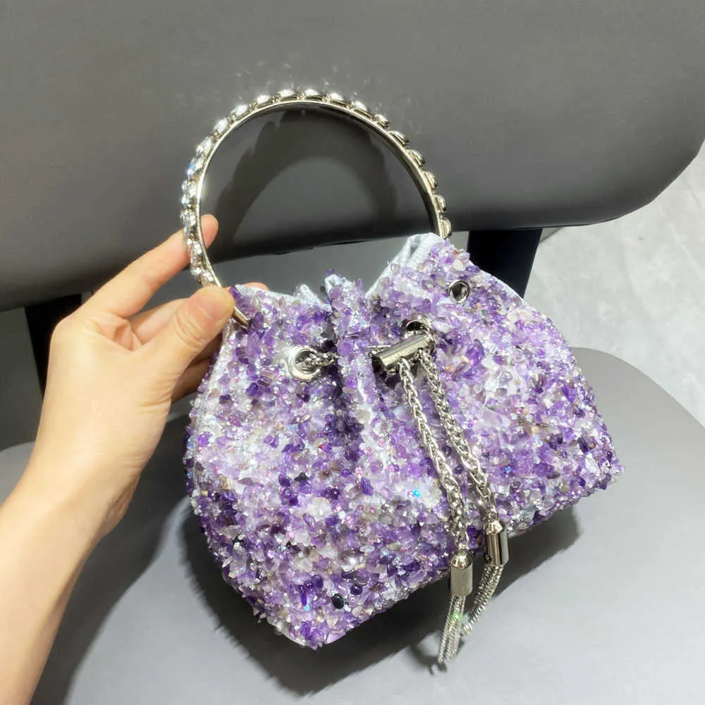 Crystal Evening Bags Party Bag | Small Crystal Evening Purses - Metal  Hollow Bucket - Aliexpress