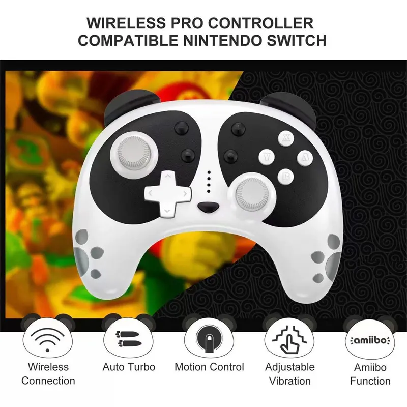 Wireless Bluetooth Gamepad Controller Cute Panda Game Controllers For Switch Console/Switch Pro Gamepads Controllers Joystick Support NFC Function Dropshipping