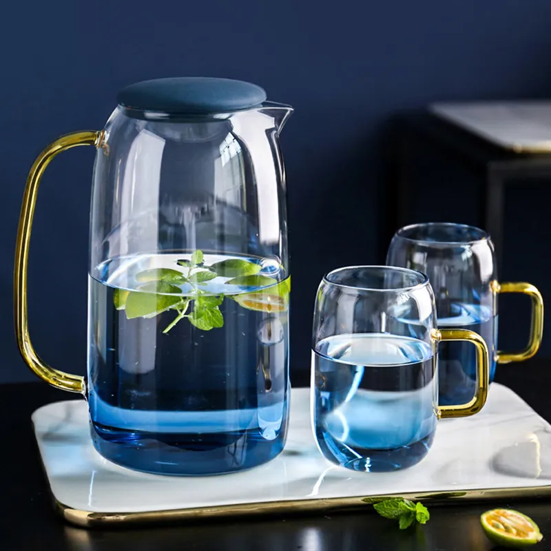 Bar Gereedschap Water Jug Glass Pitcher Home Gebruik Kettle Tea Pot met handvat voor koken Cold Drink Ware 230308