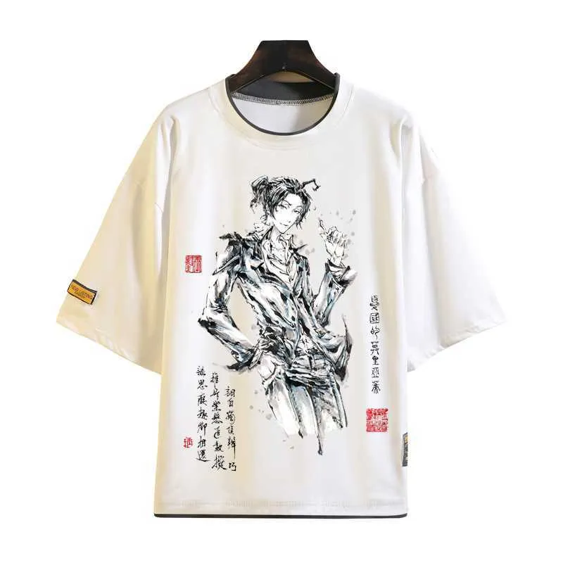 Men's T-Shirts Anime Yuukoku no Moriarty Cosplay T-shirt Ink Painting T Shirts Summer Men women Tees tops Cartoon Fans Gift G230309