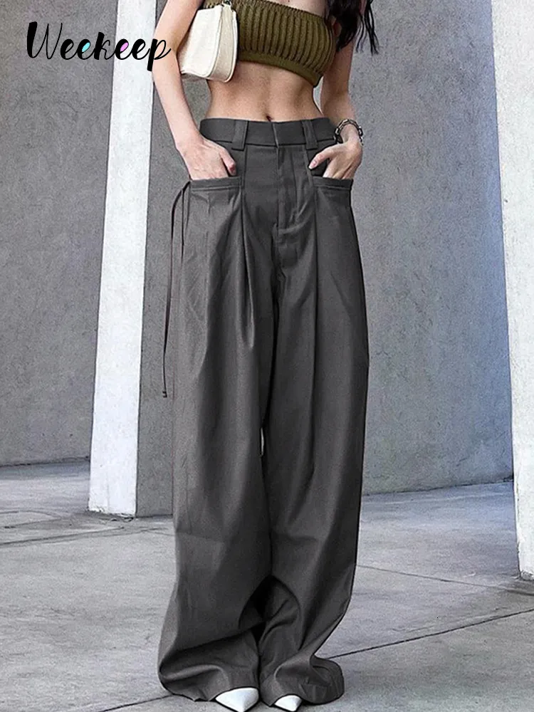 Pantalon féminin Capris Weekeept Grey Cargo Pantal
