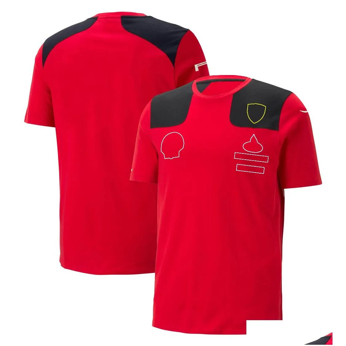 男子と女性の新しいTシャツF1 F1ポロ服トップオートバイアパレル最も製品フォームレッドチームレーシングスーツラペル服