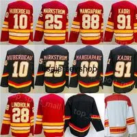 Hockey Jersey Reverse Retro Ice 10 Jonathan Huberdeau Jerseys 25 Jacob Markstrom 28 Elias Lindholm 88 Andrew Mangiapane 91 Nazem Kadri Black Red