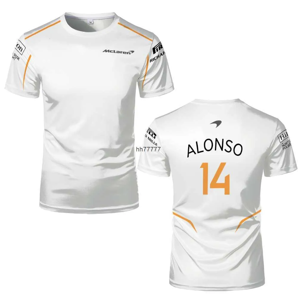 4p3R 2023 T-shirt d'équipe F1 pour hommes et femmes masculins vendant McLaren Racing 3D Print Crewneck Shirt Summer Sportswear Qpj3