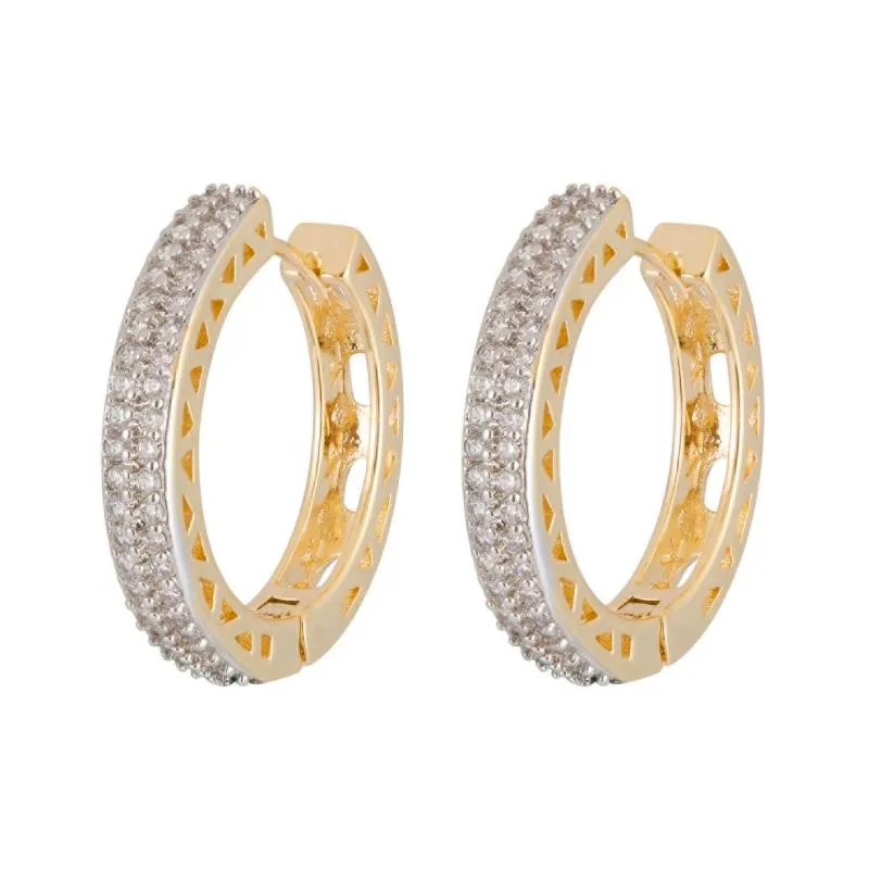 Hoop örhängen Huggie Fashion Earring smycken Luxury Full Zircon Hollow Gold Color Women Zk30Hoop