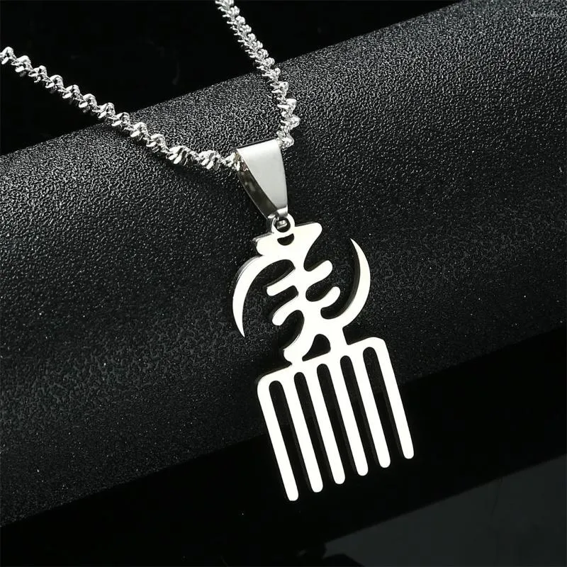 Colliers pendants Symbole africain Matériau en acier inoxydable Adinkra Gye Nyame Collier pour femmes Gifts de bijoux ethniques unisex