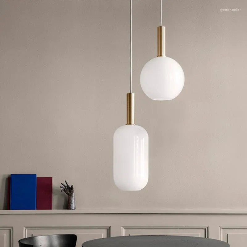 Pendelleuchten Nordic Milchweiß Glas Licht Rund Oval Zylinder Hängelampe Esszimmer El Restaurant Lounge Arbeitszimmer Büro ZM1010