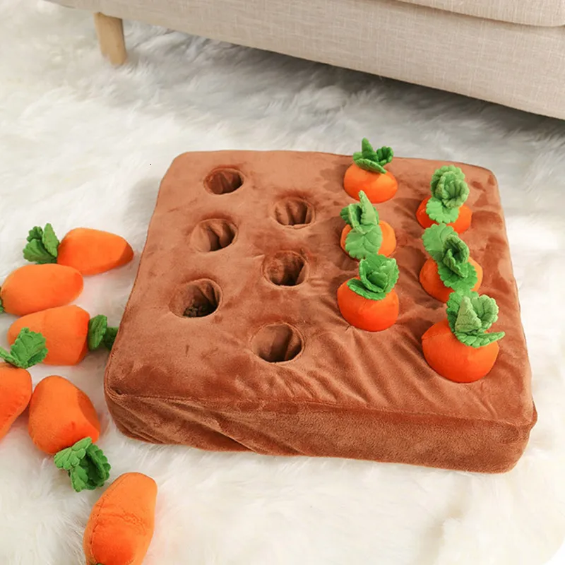 Cat Toys Pet Dog Carrot Plush Vegetable Chew for Dogs Snuffle Mat Cats Durable Puppy Accessories 230309