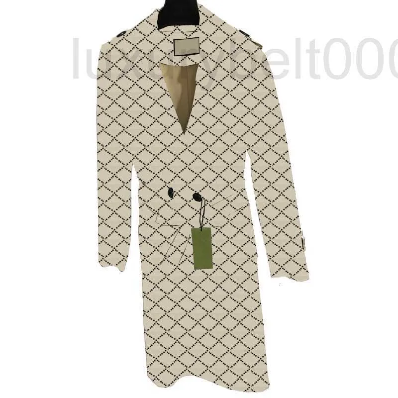 Casacos de trincheira feminina Designer inverno outono mulheres longas letras jaquetas de personalidade Belt Windbreaker Coat Y1RP