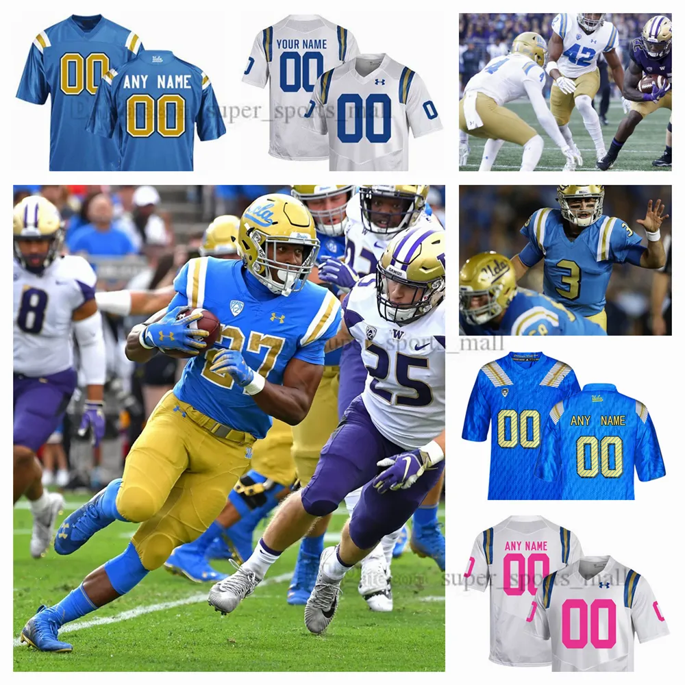 Maglie da football NCAA UCLA Bruins College 3 Chase Artopoeus 4 Ethan Garbers 11 Chase Griffin 32 Christian Grubb 15 Holland 6 Martin 1 Thompson-Robinson 24 Charbonnet