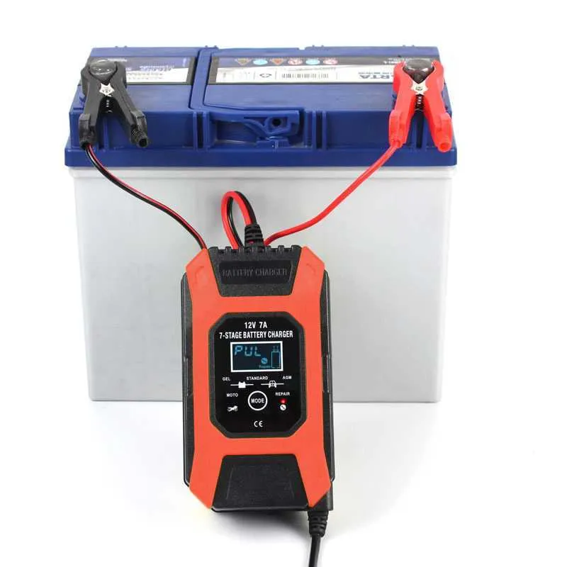 Car Motorcyle Battery Charger VV A Multiple Protection Intelligent Pulse Repair Stage Automatic Charging BatteryCharger