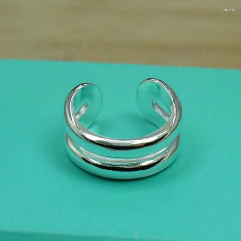 Cluster Rings BABYLLNT 925 Sterling Silver Open Double Line Female Couple Jewelry Elegant Retro Party Gift