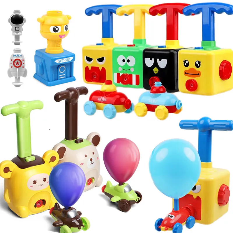 Electric RC Track Power Balloon Tower Puzzle Education Education Iertia Air Car Experimen for Children Prezent 230308