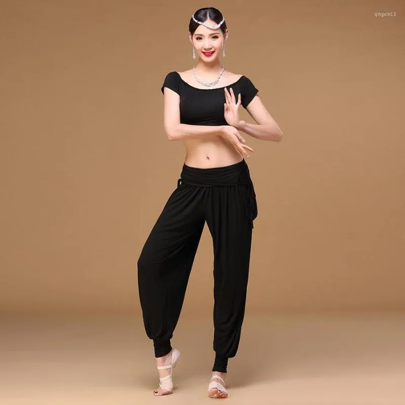 Scene Wear Belly Dance Clothes Modal Outfit Girls Yoga Women byxor Practice Costume 2 PC/Set Top and Pants
