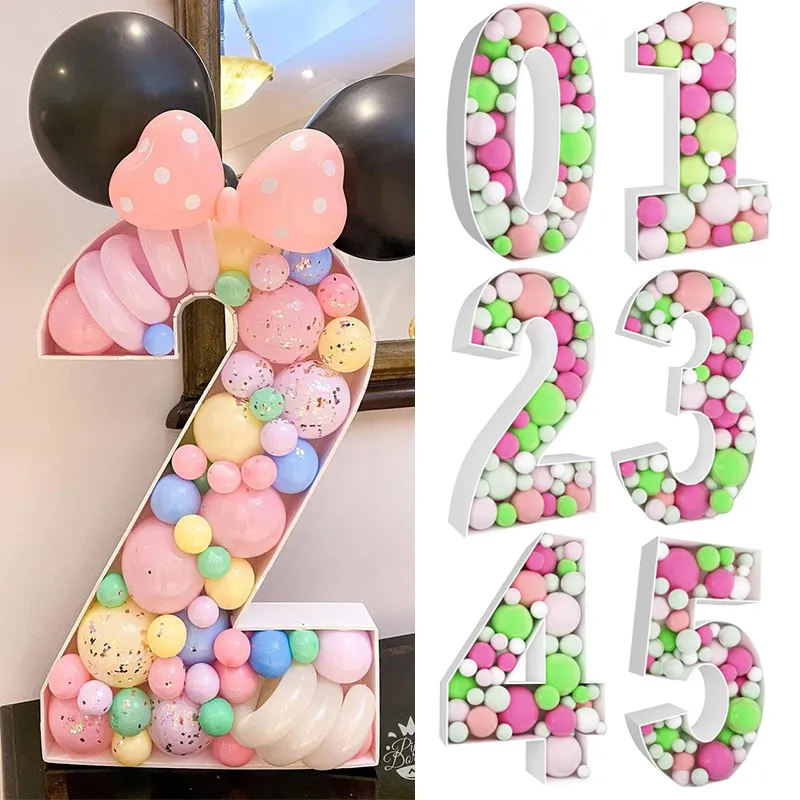 Other Event Party Supplies 73cm93cm Big 09 Balloon Filling Box Number Frame Stand DIY Baby Shower 1st Birthday Alphabet Mosaic Anniversary Wedding Decor 230309