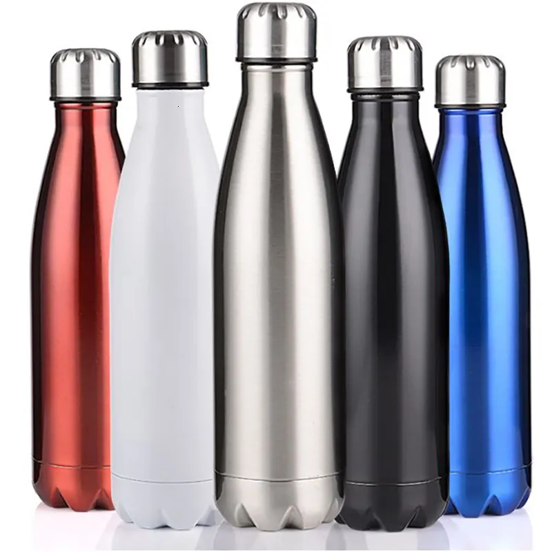 Bouteilles d'eau 350/500/750/1000ml Thermos isolé à double paroi Flacon à vide en acier inoxydable Bouteille d'eau Cola Chilly Bottle 230309