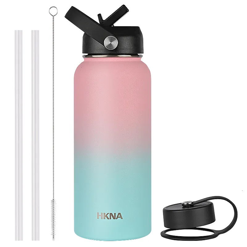 IRON FLASK Camping & Hiking Hydration Flask, Wide Mouth 3 Spout Lids Stainless Steel Outdoor Water Bottle Double Walled Insulated Thermos Metal Canteen Blue Waves 40 Oz