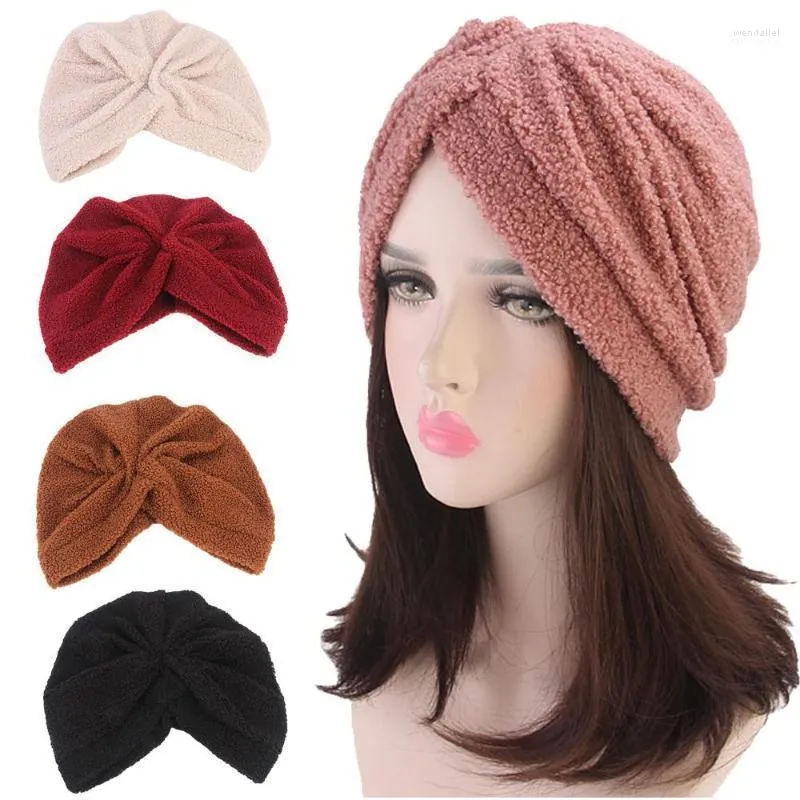 Beanies Beanie/Skull Caps Muslim Winter Fall Warm Women's Beanie Cap Turban Islamic Chemo Headwear Hat Wrap Hair Loss Headscarf Cover Solid