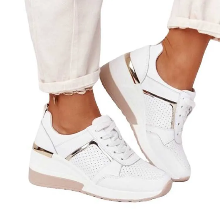 Elbise Ayakkabı 2021 Kadın Sneakers LaceUp Kama Spor Ayakkabı Kadın Vulkanize Ayakkabı Rahat Platform Bayanlar Sneakers scarpe donna zapatillas