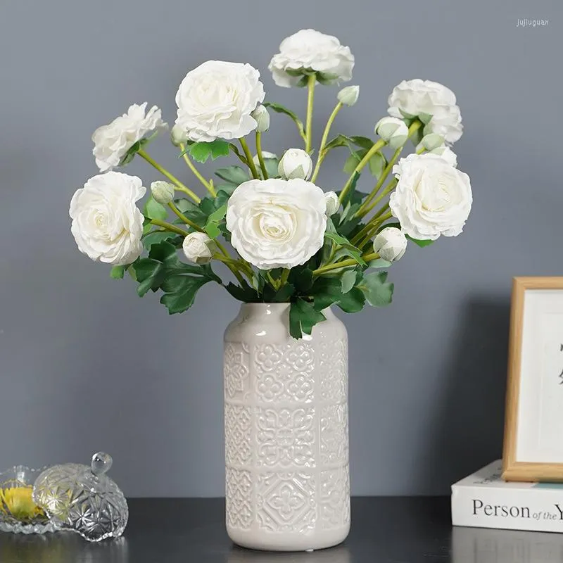 Decoratieve bloemen 53 cm kunstmatige roos dauw lotus hydraterende bloem woning woonkamer tafel decoratie droog