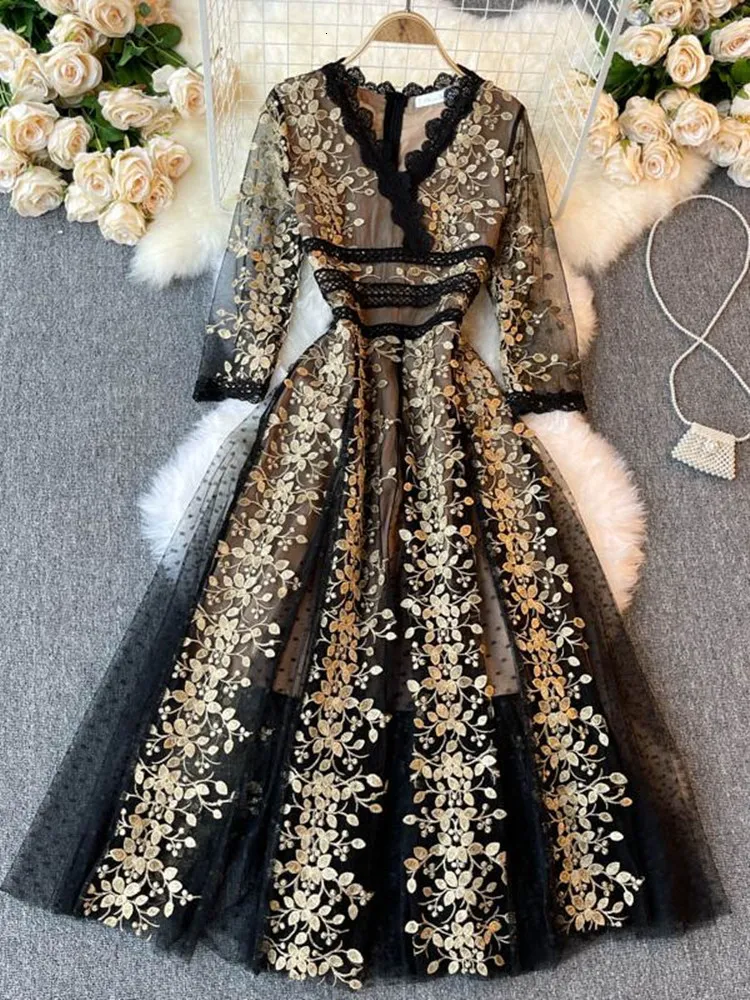 Fashion Ladies Embroidered Flower Dress V Neck Half... From Bai01, $29.56 In Bulk | DHgate.Com Fashion Ladies Embroidered Flower Dress V Neck Half... From Bai01, $29.56 In Bulk | DHgate.Com