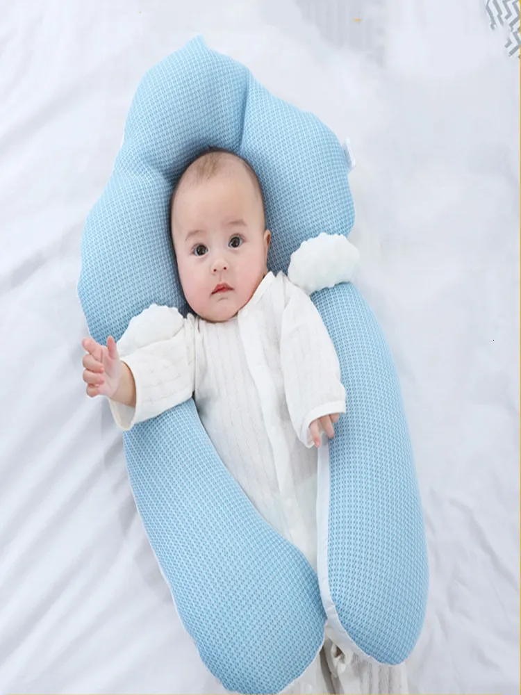 Pillows Baby Pillow for Head Shape 0 6 Months born Anti Startle Comfort Sleeping Solid Shaped s Nursing Correction 230309