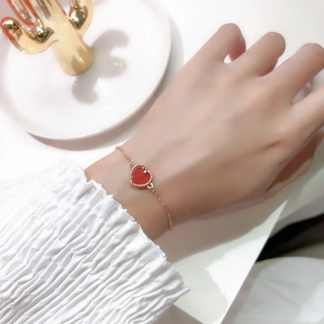red heart shape bracelet charm bracelets delecate cute bracelet Superior Quality