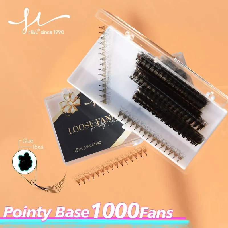 False wimpers Pointy Base 1000 fans vooraf hebben ultra snelheid premade wimpersextensie scherpe stengel wimpers gemaakt