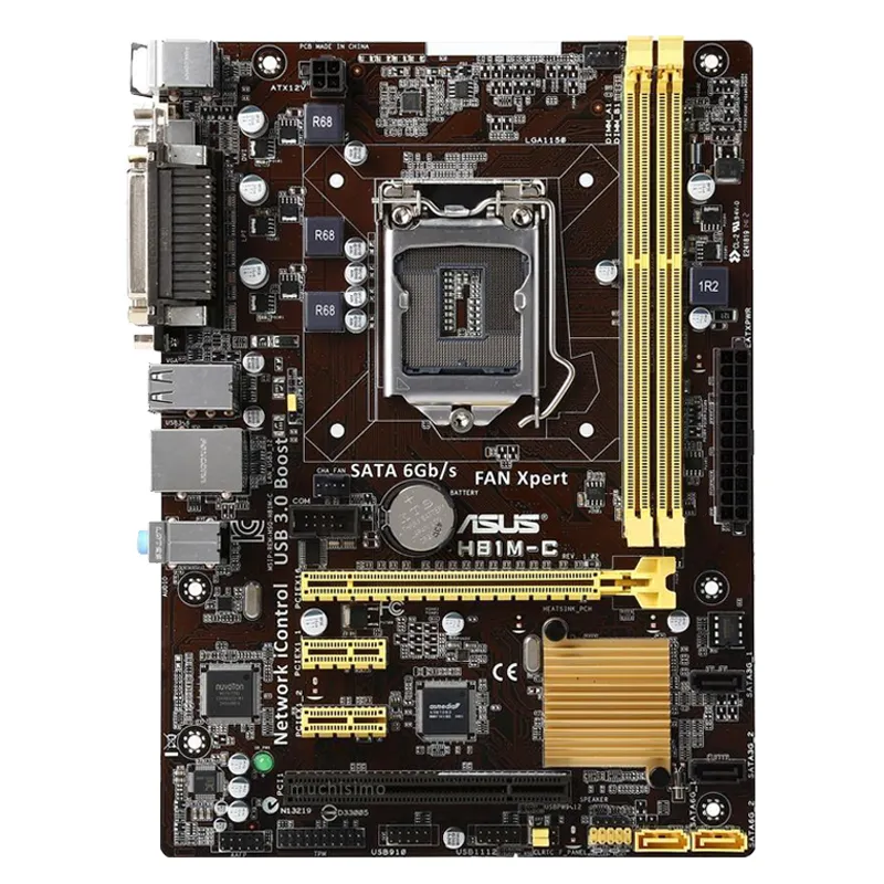 LGA 1150 ASUS H81M-CマザーボードコアI7/I5/I3 16GB USB3.0 DVI VGAオーバーロック16GBデスクトップIntel H81 PLACA-ME 1150 MATX